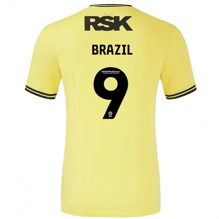 Danxen Kvinder Ellie Brazil #9 Gul Sort Udebane Spillertrøjer 2024/25 Trøje T-Shirt