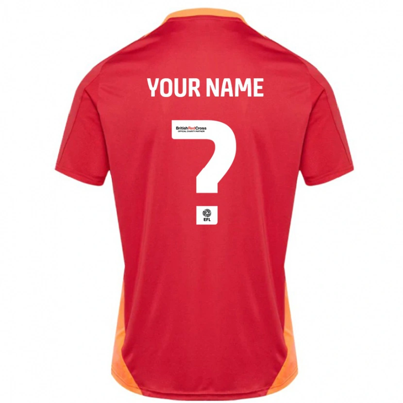 Danxen Kvinder Dit Navn #0 Blå Off White Udebane Spillertrøjer 2024/25 Trøje T-Shirt