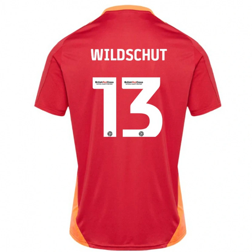 Danxen Kvinder Yanic Wildschut #13 Blå Off White Udebane Spillertrøjer 2024/25 Trøje T-Shirt