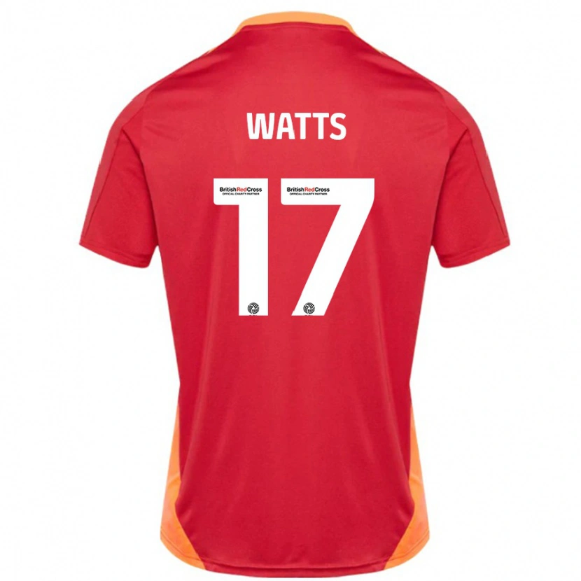 Danxen Kvinder Caleb Watts #17 Blå Off White Udebane Spillertrøjer 2024/25 Trøje T-Shirt