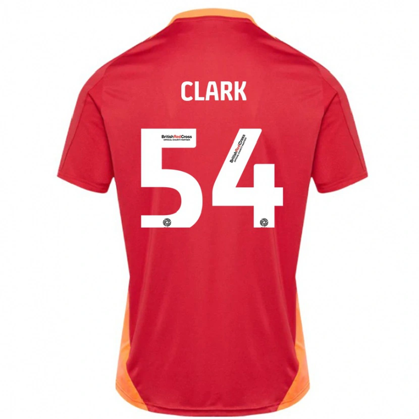 Danxen Kvinder Max Clark #54 Blå Off White Udebane Spillertrøjer 2024/25 Trøje T-Shirt