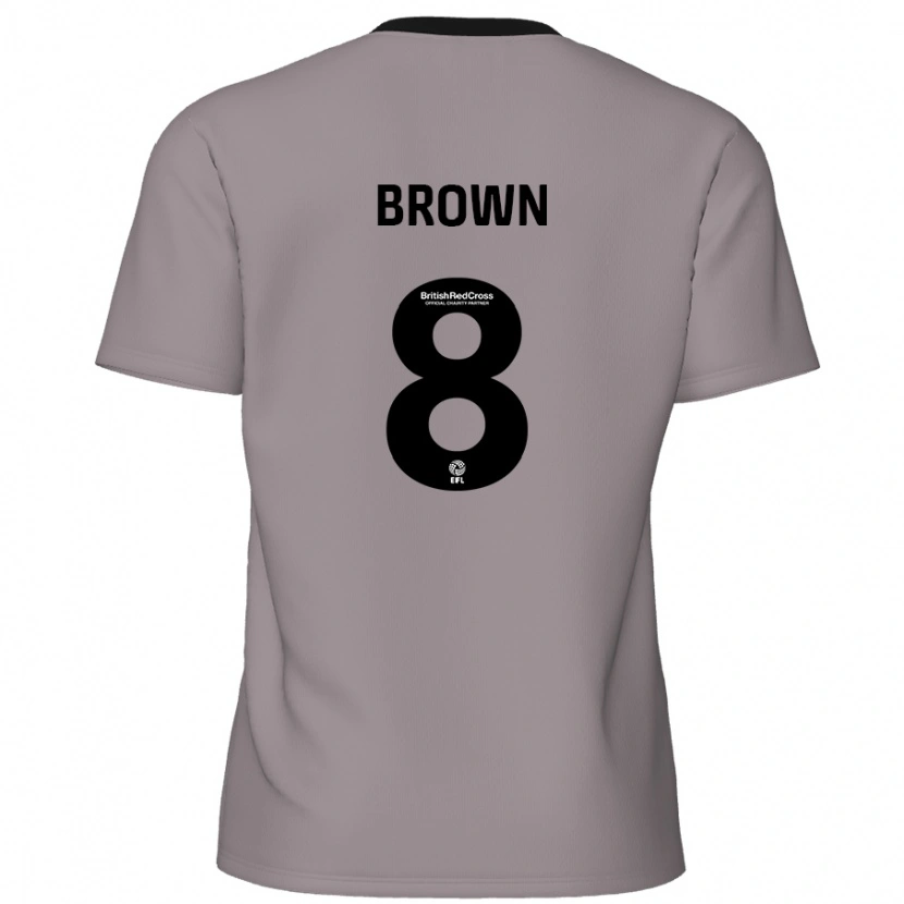 Danxen Kvinder Jordan Brown #8 Grå Udebane Spillertrøjer 2024/25 Trøje T-Shirt