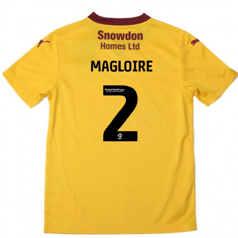 Danxen Kvinder Tyler Magloire #2 Orange Bourgogne Udebane Spillertrøjer 2024/25 Trøje T-Shirt