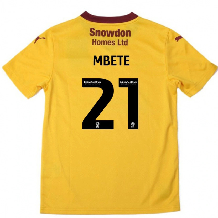 Danxen Kvinder Luke Mbete #21 Orange Bourgogne Udebane Spillertrøjer 2024/25 Trøje T-Shirt