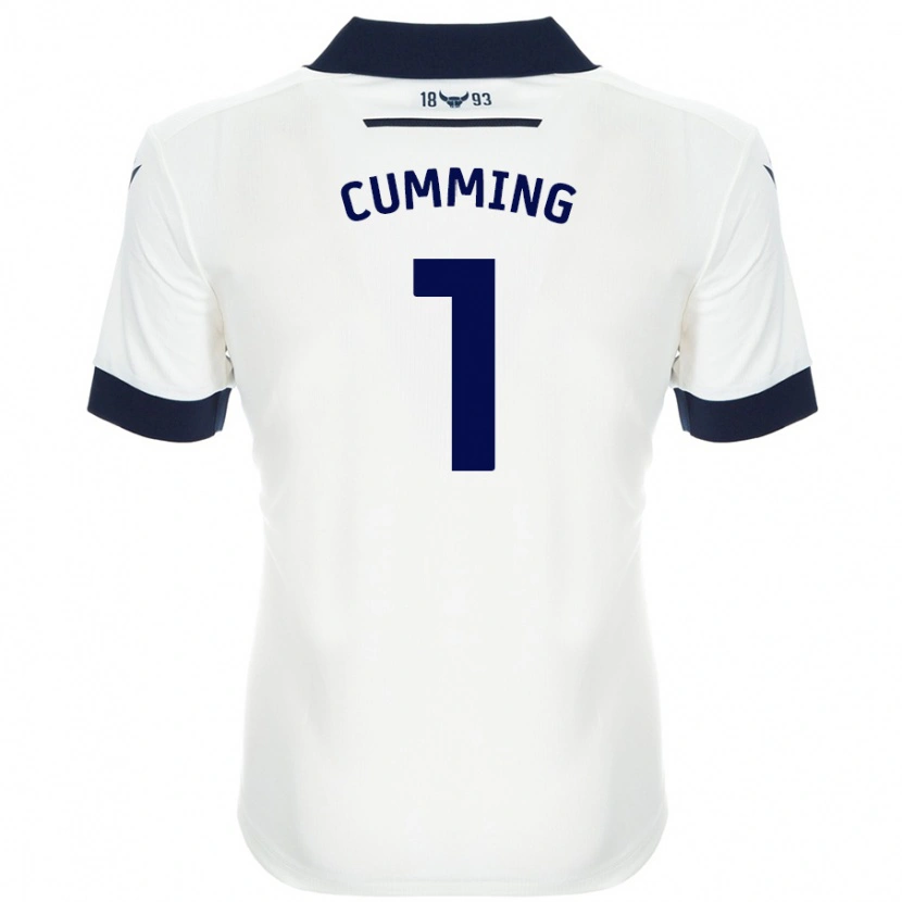 Danxen Kvinder Jamie Cumming #1 Hvid Marineblå Udebane Spillertrøjer 2024/25 Trøje T-Shirt