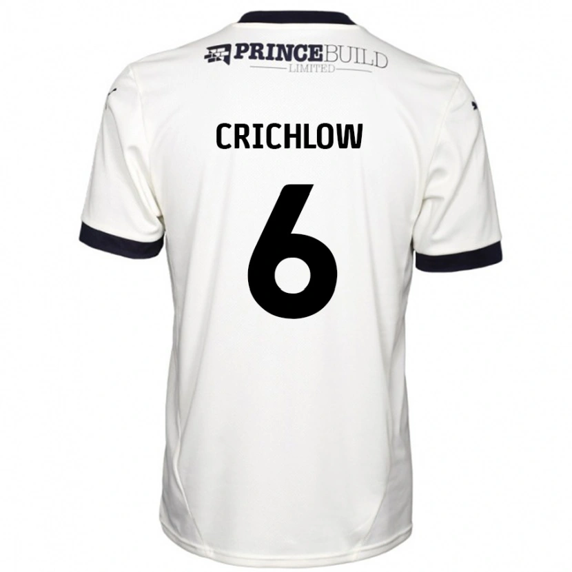 Danxen Kvinder Romoney Crichlow #6 Råhvid Sort Udebane Spillertrøjer 2024/25 Trøje T-Shirt