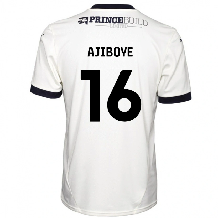 Danxen Kvinder David Ajiboye #16 Råhvid Sort Udebane Spillertrøjer 2024/25 Trøje T-Shirt
