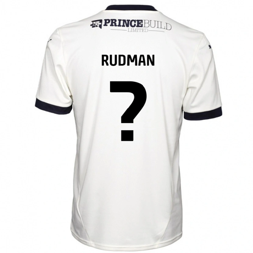 Danxen Kvinder Nathan Rudman #0 Råhvid Sort Udebane Spillertrøjer 2024/25 Trøje T-Shirt