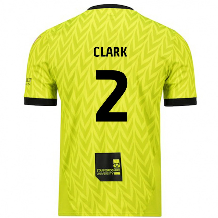 Danxen Kvinder Mitch Clark #2 Fluorescerende Grøn Udebane Spillertrøjer 2024/25 Trøje T-Shirt
