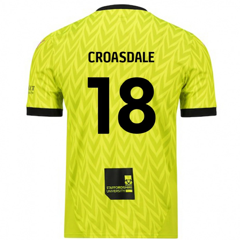 Danxen Kvinder Ryan Croasdale #18 Fluorescerende Grøn Udebane Spillertrøjer 2024/25 Trøje T-Shirt