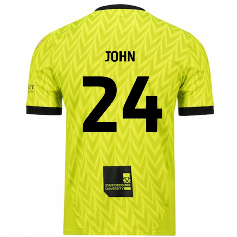 Danxen Kvinder Kyle John #24 Fluorescerende Grøn Udebane Spillertrøjer 2024/25 Trøje T-Shirt
