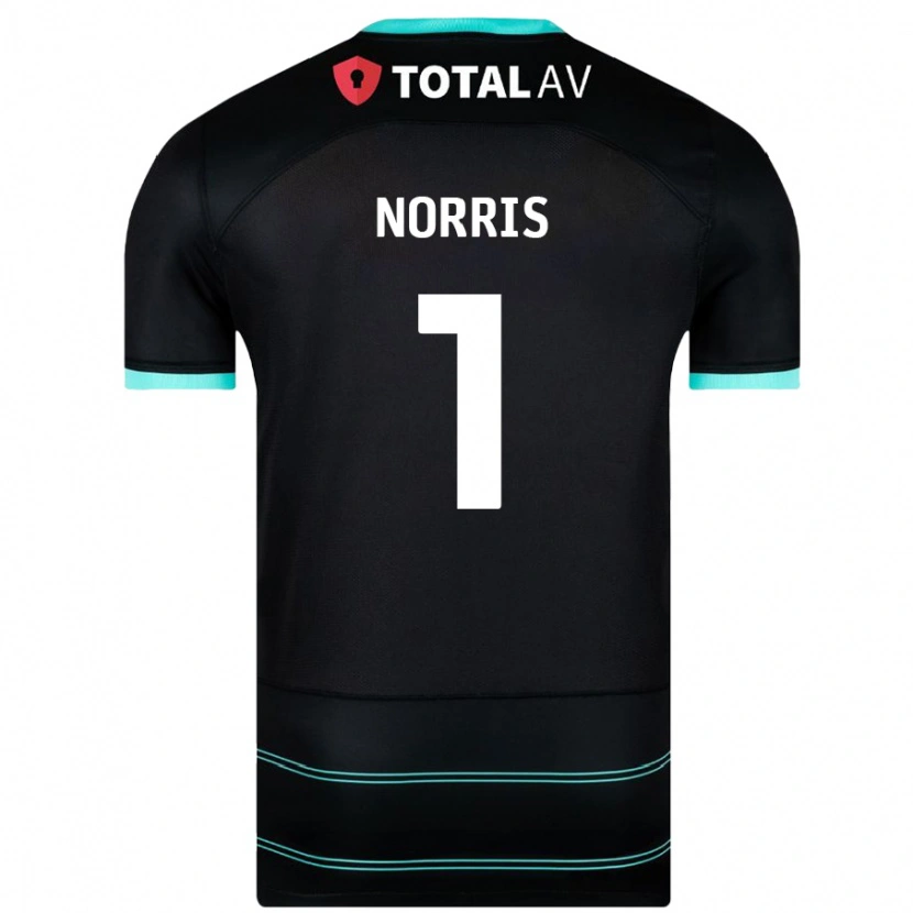 Danxen Kvinder Will Norris #1 Sort Udebane Spillertrøjer 2024/25 Trøje T-Shirt