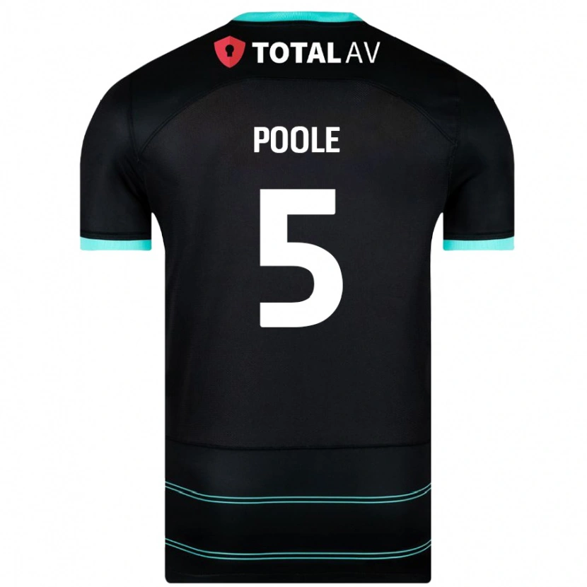 Danxen Kvinder Regan Poole #5 Sort Udebane Spillertrøjer 2024/25 Trøje T-Shirt