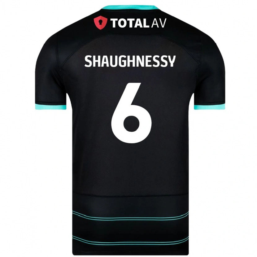 Danxen Kvinder Conor Shaughnessy #6 Sort Udebane Spillertrøjer 2024/25 Trøje T-Shirt