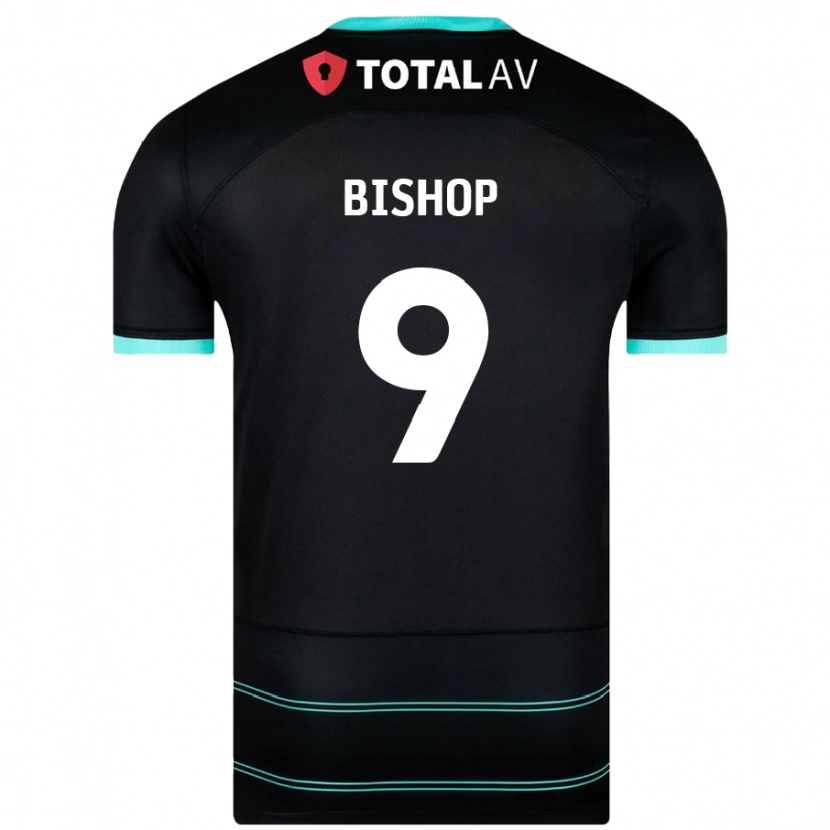 Danxen Kvinder Colby Bishop #9 Sort Udebane Spillertrøjer 2024/25 Trøje T-Shirt