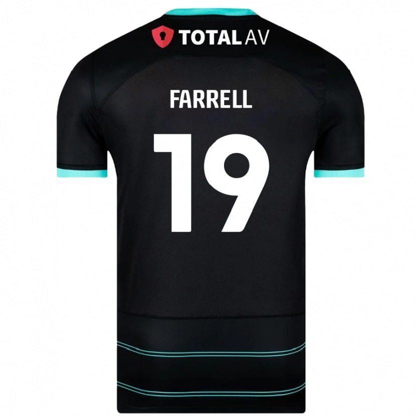 Danxen Kvinder Jacob Farrell #19 Sort Udebane Spillertrøjer 2024/25 Trøje T-Shirt