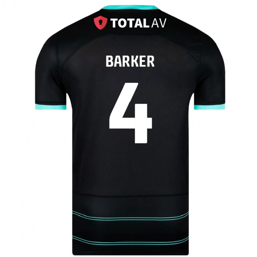 Danxen Kvinder Sophie Barker #4 Sort Udebane Spillertrøjer 2024/25 Trøje T-Shirt