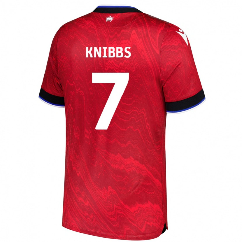 Danxen Kvinder Harvey Knibbs #7 Rød Sort Udebane Spillertrøjer 2024/25 Trøje T-Shirt