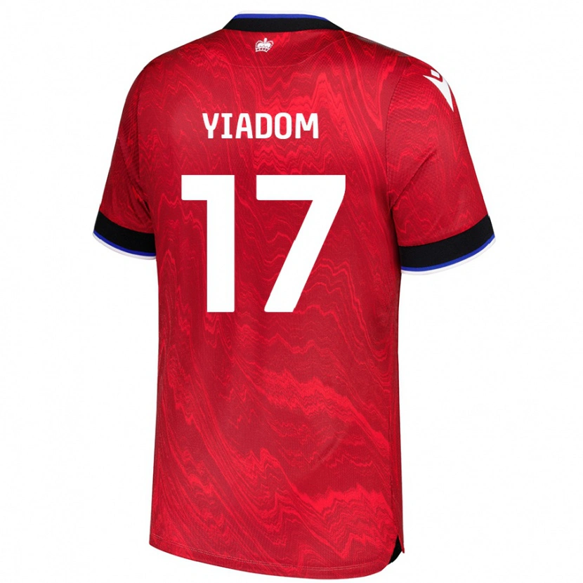 Danxen Kvinder Andy Yiadom #17 Rød Sort Udebane Spillertrøjer 2024/25 Trøje T-Shirt