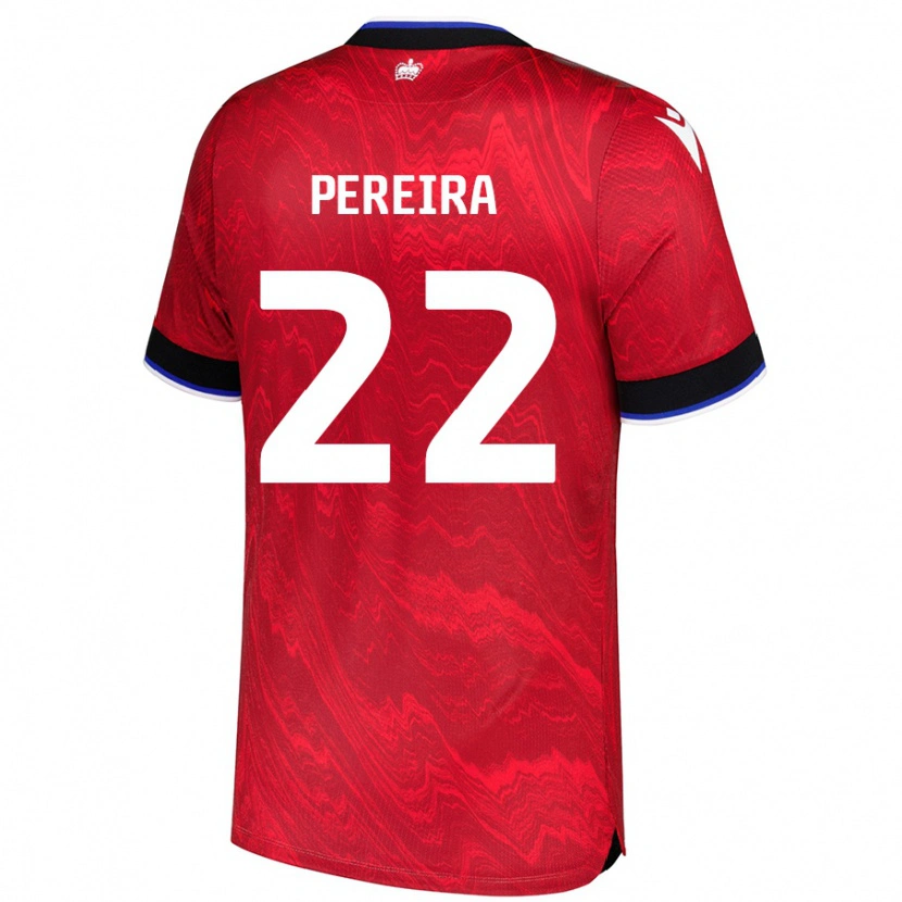 Danxen Kvinder Joel Pereira #22 Rød Sort Udebane Spillertrøjer 2024/25 Trøje T-Shirt
