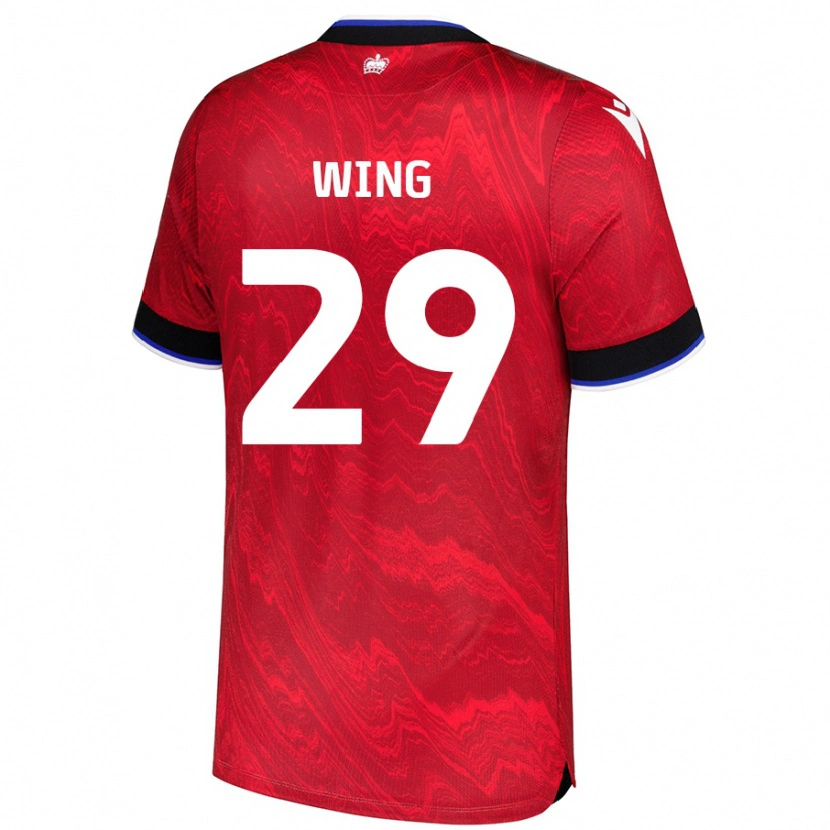 Danxen Kvinder Lewis Wing #29 Rød Sort Udebane Spillertrøjer 2024/25 Trøje T-Shirt