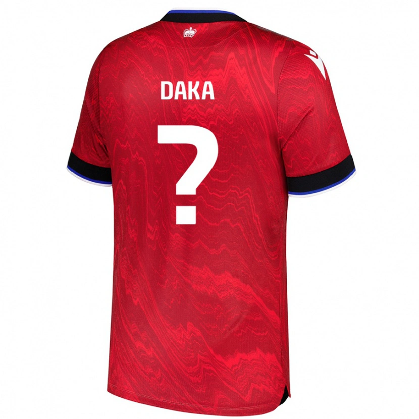 Danxen Kvinder Lucas Daka #0 Rød Sort Udebane Spillertrøjer 2024/25 Trøje T-Shirt