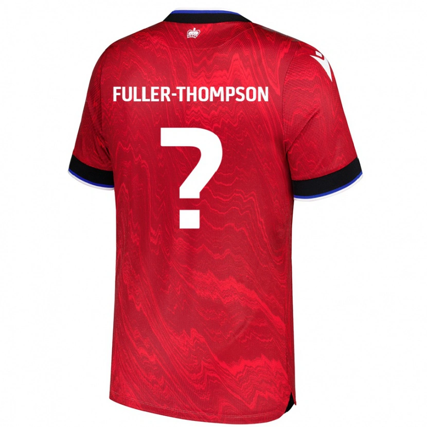 Danxen Kvinder Kallum Fuller-Thompson #0 Rød Sort Udebane Spillertrøjer 2024/25 Trøje T-Shirt