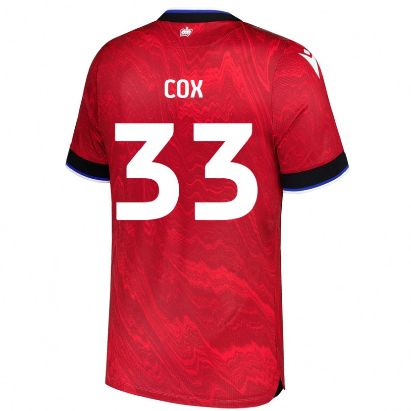 Danxen Kvinder Bella Cox #33 Rød Sort Udebane Spillertrøjer 2024/25 Trøje T-Shirt