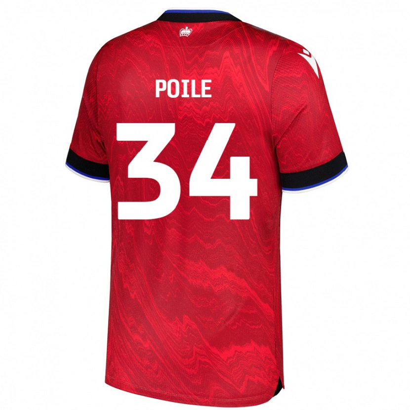 Danxen Kvinder Imogen Poile #34 Rød Sort Udebane Spillertrøjer 2024/25 Trøje T-Shirt