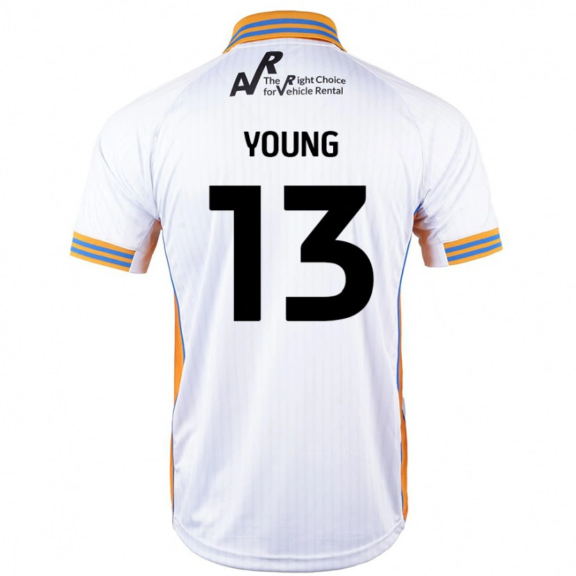 Danxen Kvinder Joe Young #13 Hvid Udebane Spillertrøjer 2024/25 Trøje T-Shirt