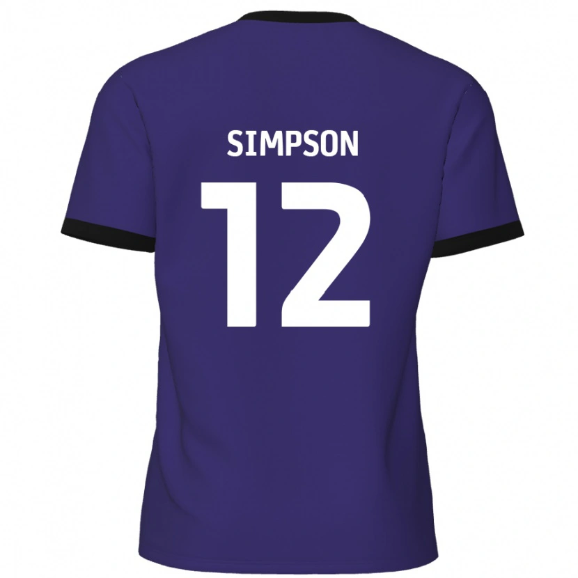 Danxen Kvinder Tyreece Simpson #12 Lilla Udebane Spillertrøjer 2024/25 Trøje T-Shirt