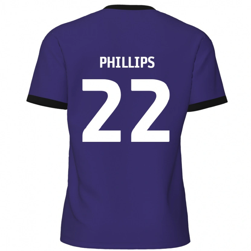 Danxen Kvinder Daniel Phillips #22 Lilla Udebane Spillertrøjer 2024/25 Trøje T-Shirt