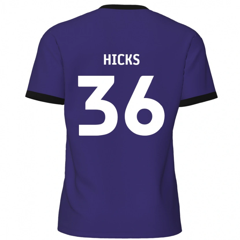 Danxen Kvinder David Hicks #36 Lilla Udebane Spillertrøjer 2024/25 Trøje T-Shirt