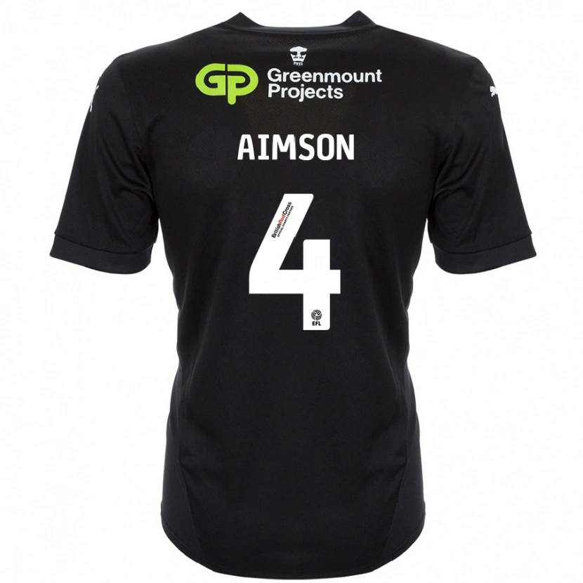Danxen Kvinder Will Aimson #4 Sort Udebane Spillertrøjer 2024/25 Trøje T-Shirt