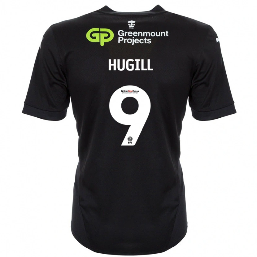 Danxen Kvinder Joe Hugill #9 Sort Udebane Spillertrøjer 2024/25 Trøje T-Shirt