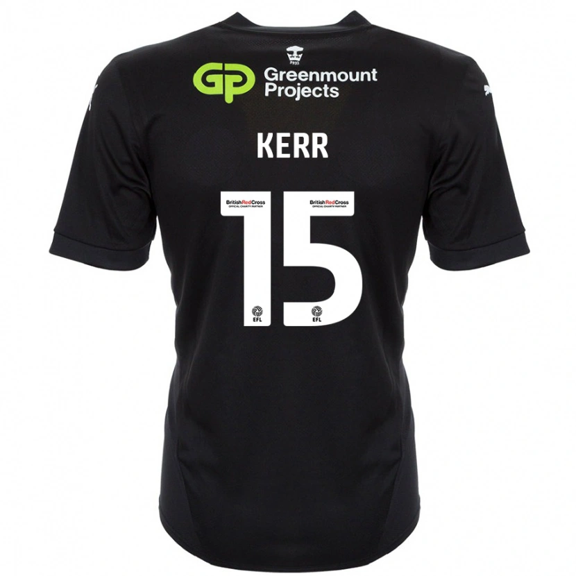 Danxen Kvinder Jason Kerr #15 Sort Udebane Spillertrøjer 2024/25 Trøje T-Shirt
