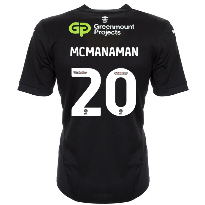 Danxen Kvinder Callum Mcmanaman #20 Sort Udebane Spillertrøjer 2024/25 Trøje T-Shirt