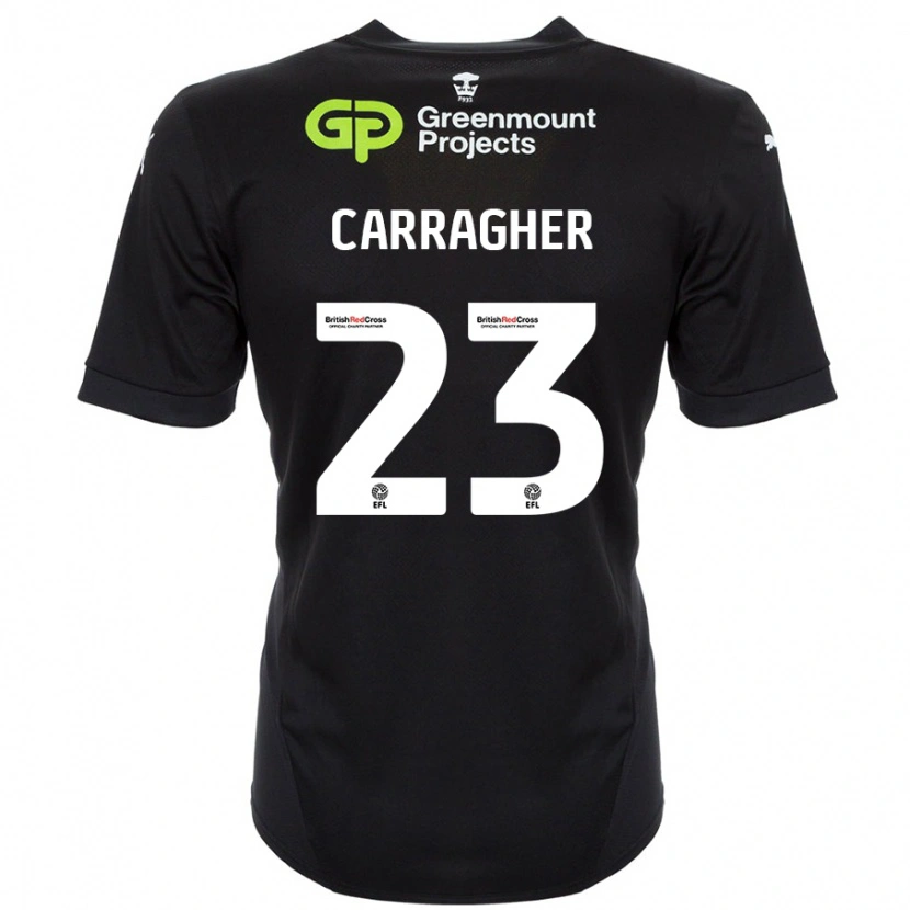 Danxen Kvinder James Carragher #23 Sort Udebane Spillertrøjer 2024/25 Trøje T-Shirt
