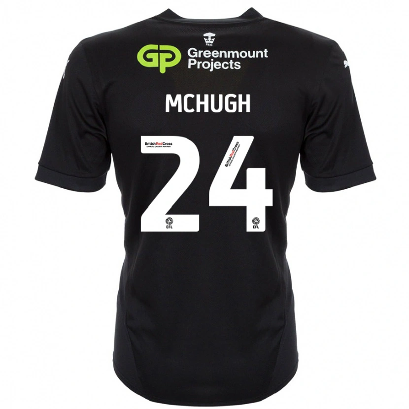 Danxen Kvinder Harry Mchugh #24 Sort Udebane Spillertrøjer 2024/25 Trøje T-Shirt