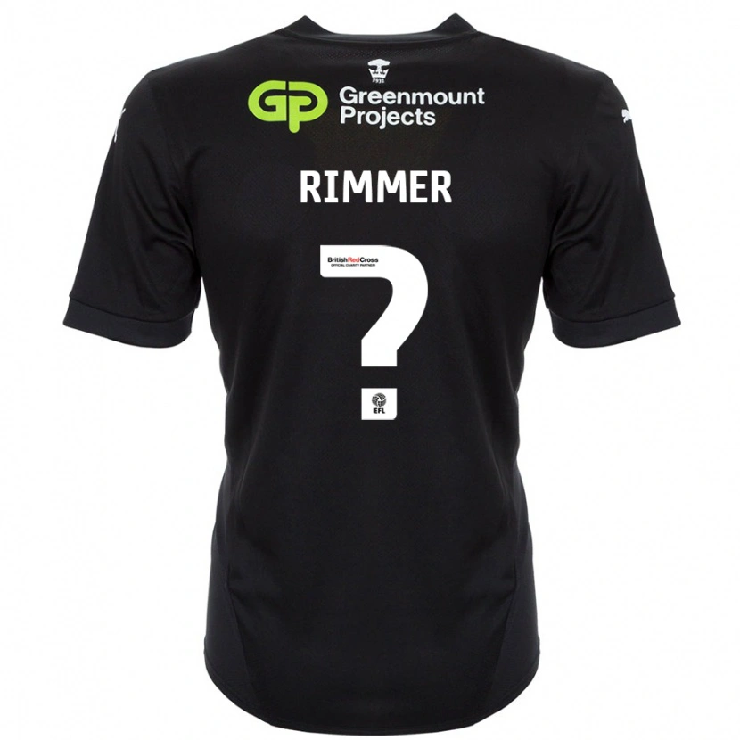 Danxen Kvinder Harry Rimmer #0 Sort Udebane Spillertrøjer 2024/25 Trøje T-Shirt