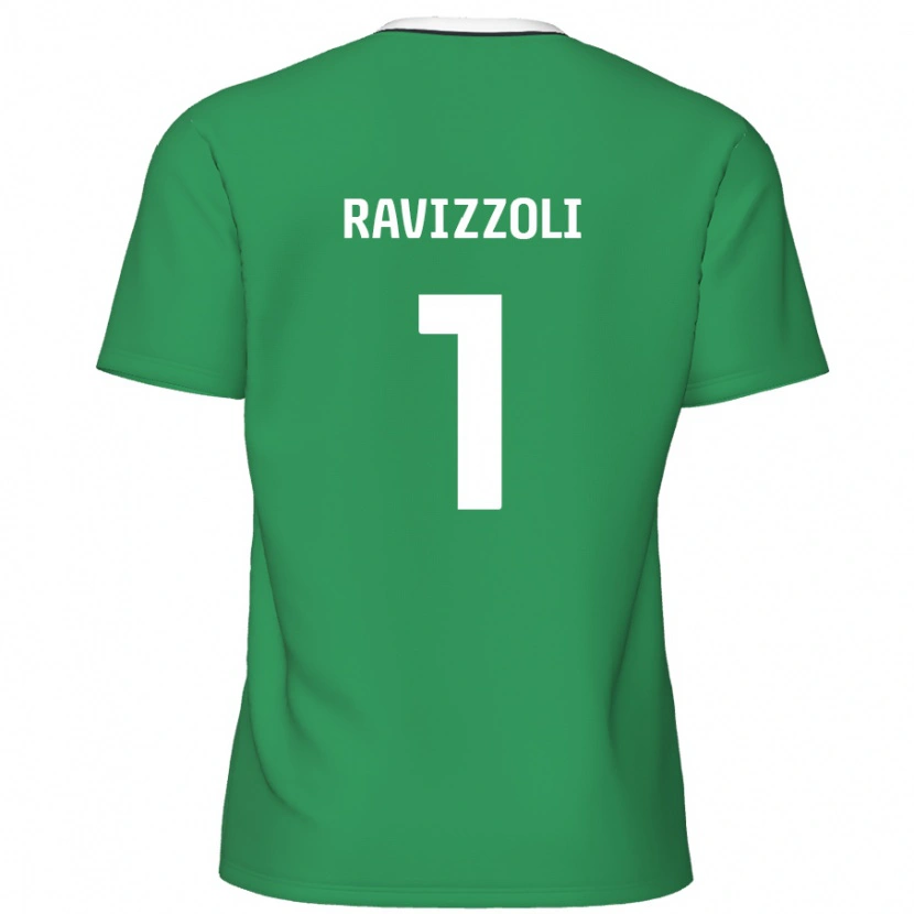 Danxen Kvinder Franco Ravizzoli #1 Grønne Hvide Striber Udebane Spillertrøjer 2024/25 Trøje T-Shirt