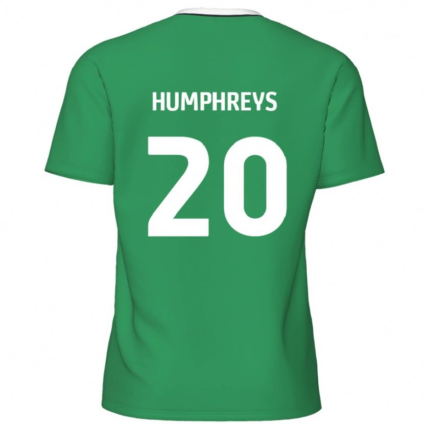 Danxen Kvinder Cameron Humphreys #20 Grønne Hvide Striber Udebane Spillertrøjer 2024/25 Trøje T-Shirt