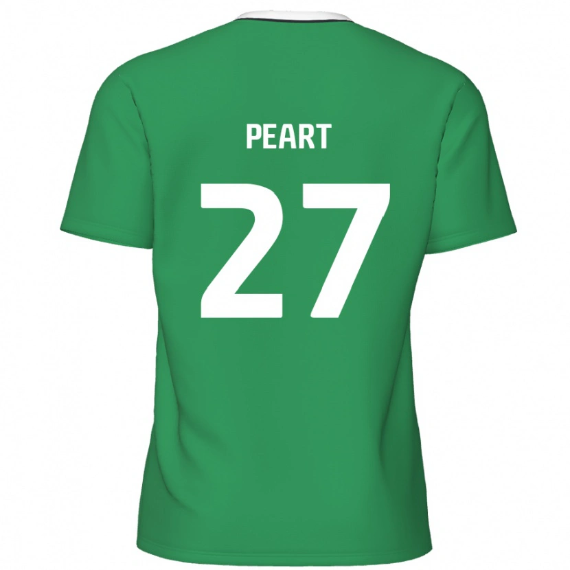 Danxen Kvinder Brody Peart #27 Grønne Hvide Striber Udebane Spillertrøjer 2024/25 Trøje T-Shirt