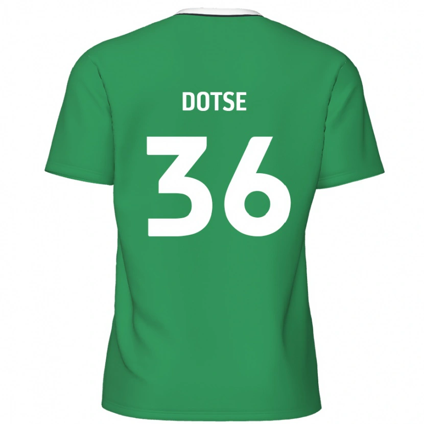 Danxen Kvinder Jahiem Dotse #36 Grønne Hvide Striber Udebane Spillertrøjer 2024/25 Trøje T-Shirt