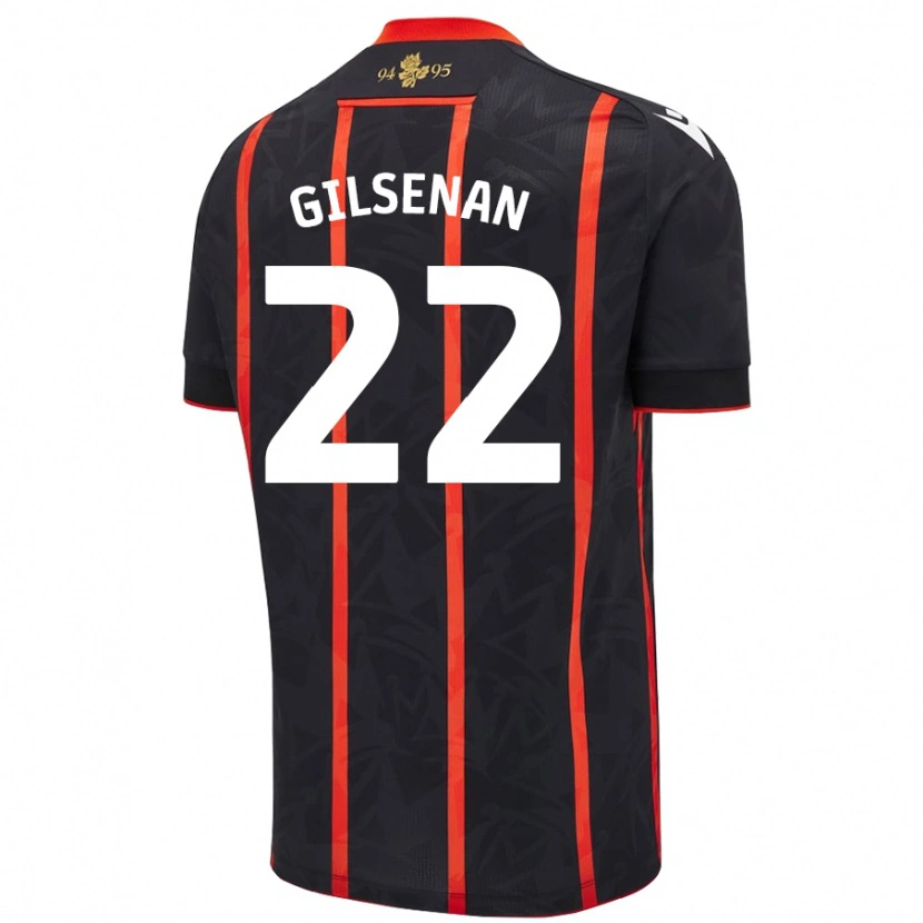 Danxen Kvinder Zak Gilsenan #22 Sort Rød Udebane Spillertrøjer 2024/25 Trøje T-Shirt