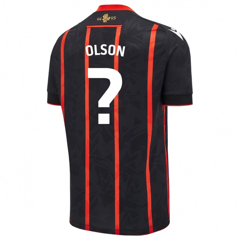 Danxen Kvinder Charlie Olson #0 Sort Rød Udebane Spillertrøjer 2024/25 Trøje T-Shirt
