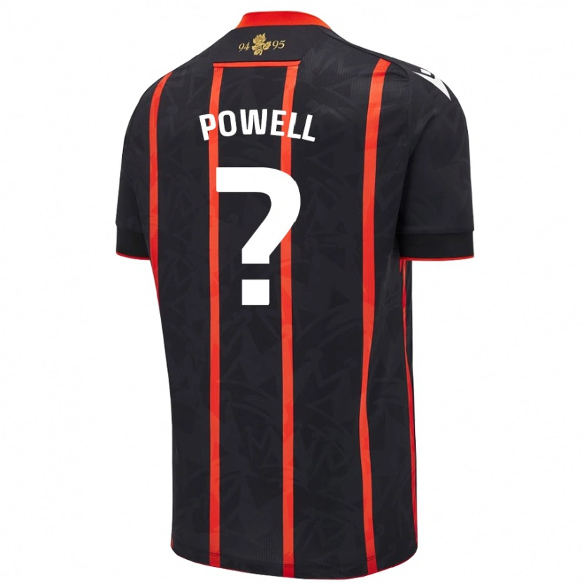 Danxen Kvinder Brandon Powell #0 Sort Rød Udebane Spillertrøjer 2024/25 Trøje T-Shirt