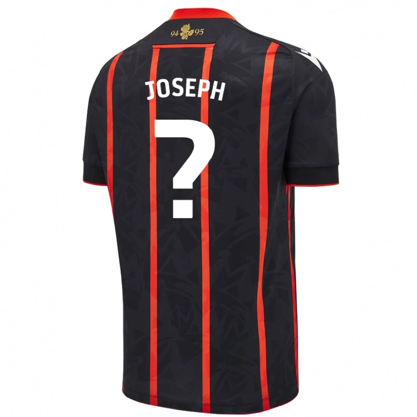 Danxen Kvinder Valentin Joseph #0 Sort Rød Udebane Spillertrøjer 2024/25 Trøje T-Shirt