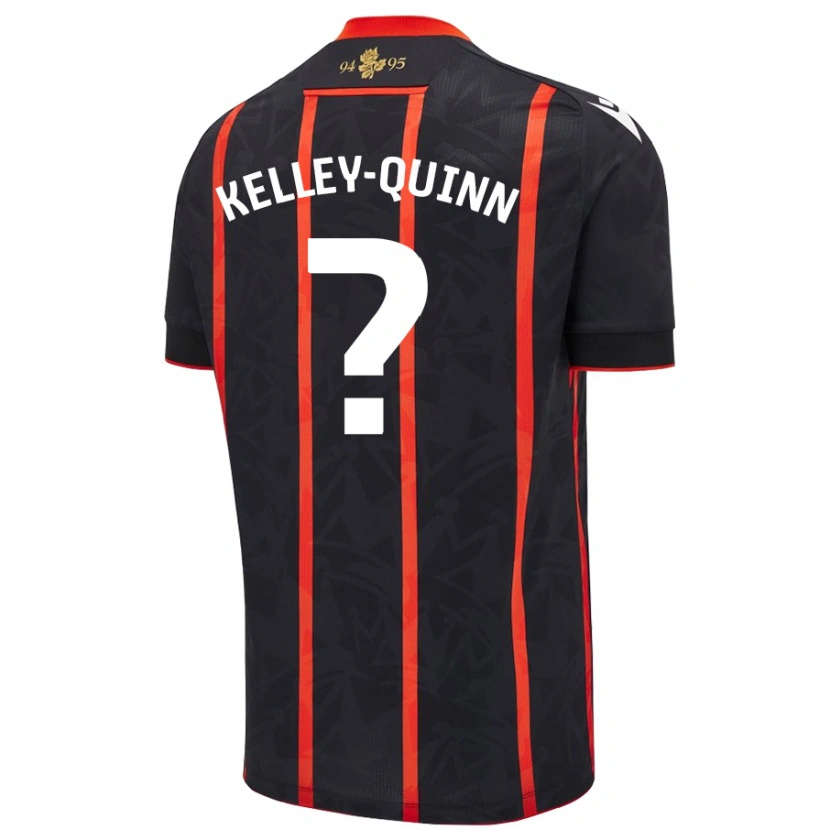 Danxen Kvinder Leon Kelley-Quinn #0 Sort Rød Udebane Spillertrøjer 2024/25 Trøje T-Shirt