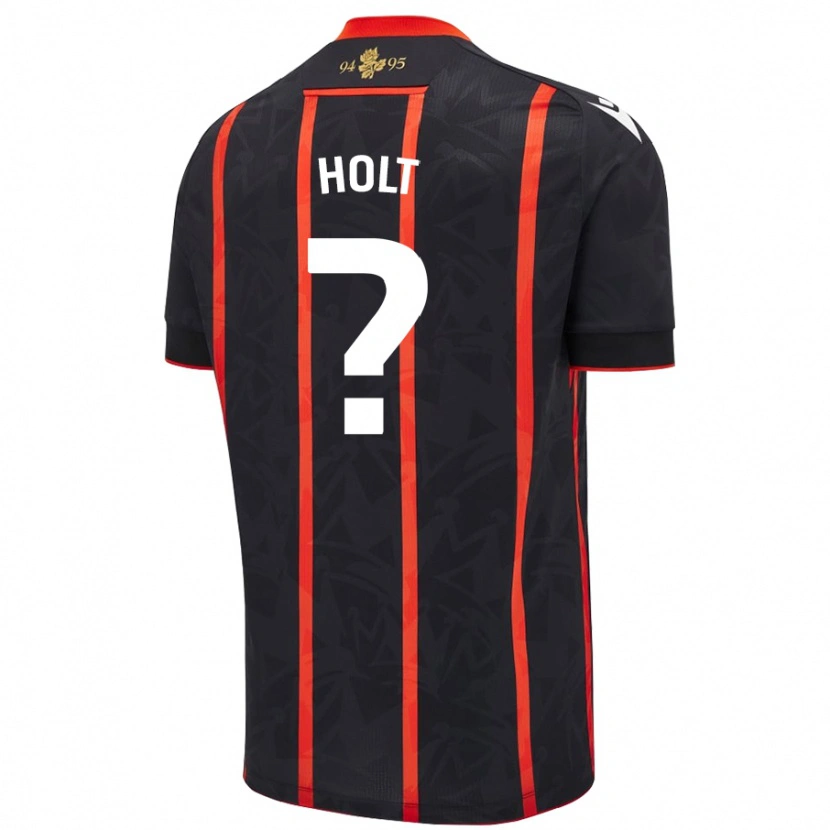 Danxen Kvinder Harry Holt #0 Sort Rød Udebane Spillertrøjer 2024/25 Trøje T-Shirt